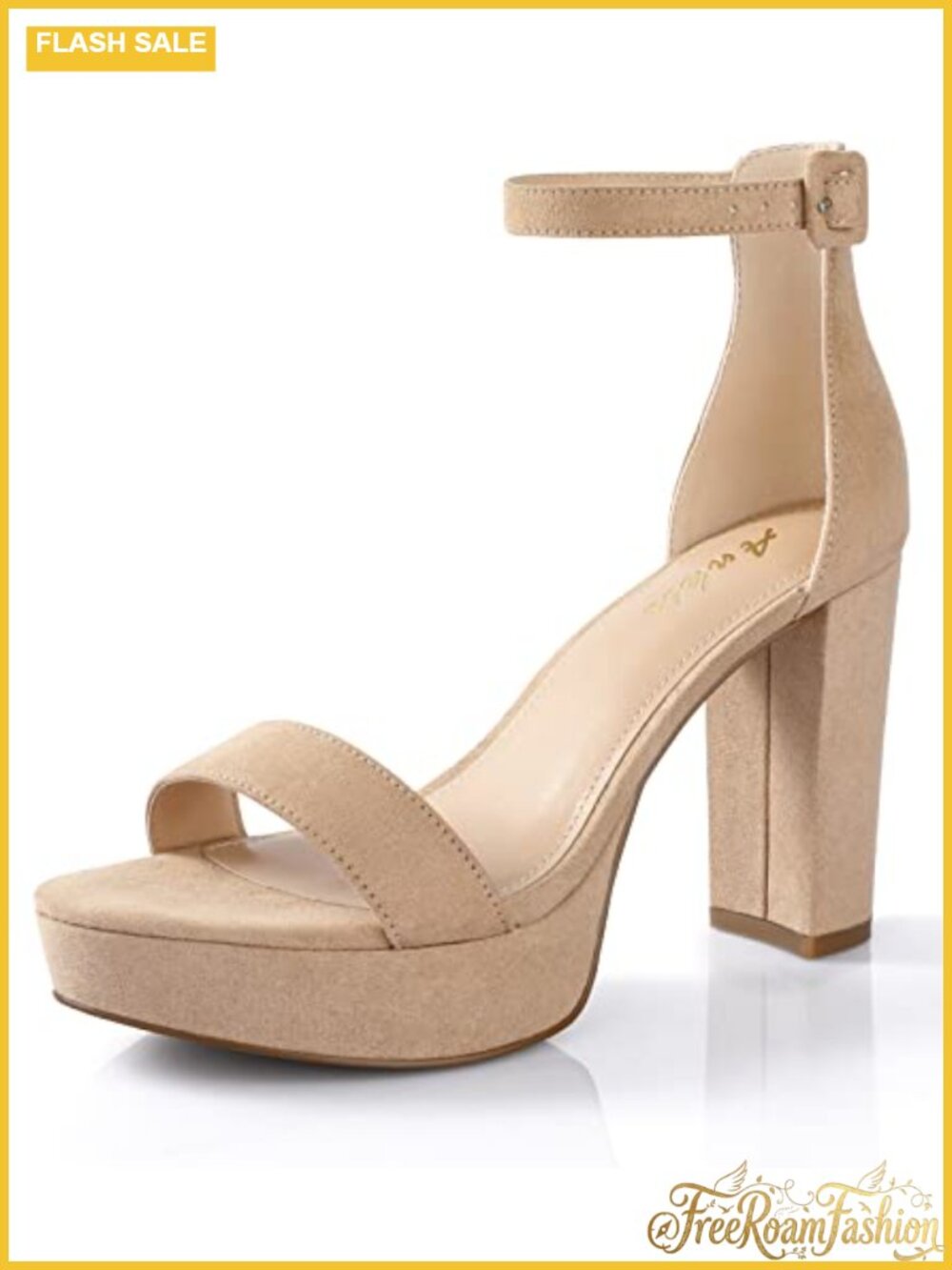 Ankis Chunky Platform Heels 4 Inch Block Heeled Sandals for Women